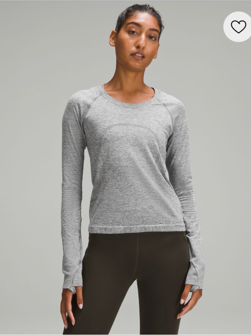 Lululemon Light Heather Gray Long-Sleeve Top
